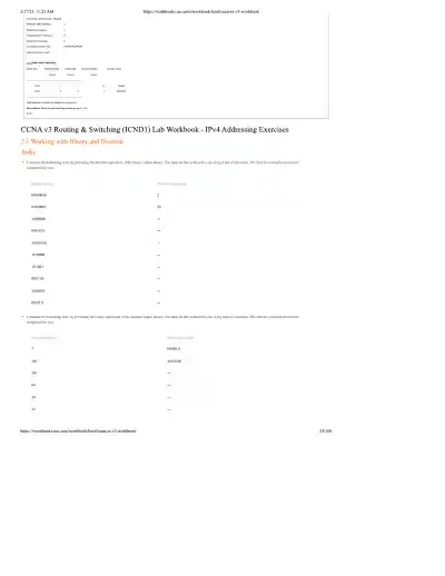 CCNA v3 Routing and Switching ICND1 Lab Workbook - Page 24 preview image