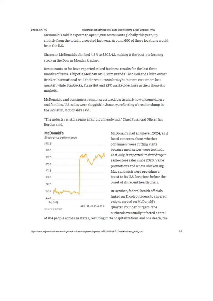 McDonald's Q4 Earnings U, page 2