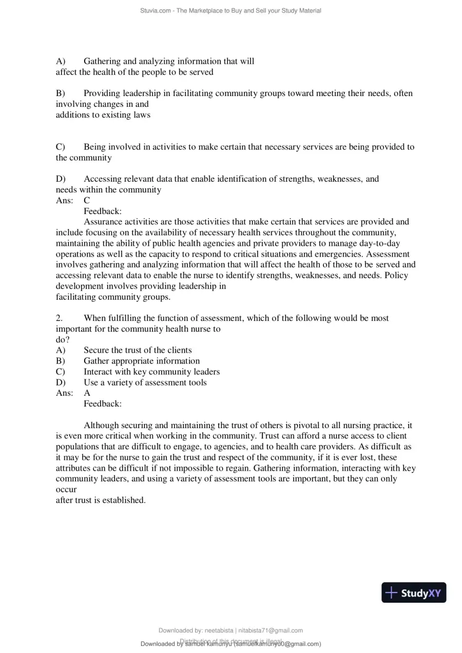 Test Bank for Community and Public Health Nursing, 10th Edition (Chapters 1-30), page 12