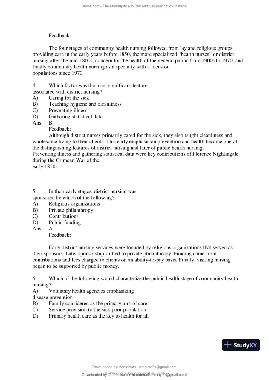 Test Bank for Community and Public Health Nursing, 10th Edition (Chapters 1-30), page 24