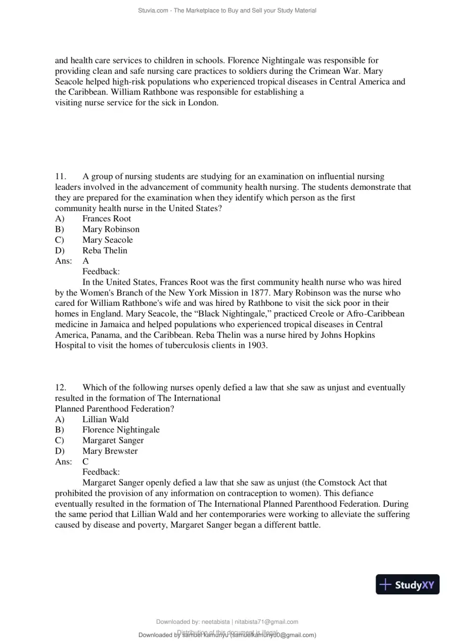 Test Bank for Community and Public Health Nursing, 10th Edition (Chapters 1-30), page 27