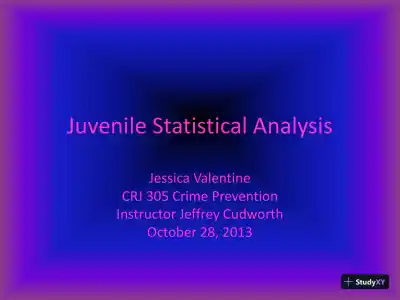 Juvenile Statistical Analysis - CRJ 305 Crime Prevention - Page 1 preview image