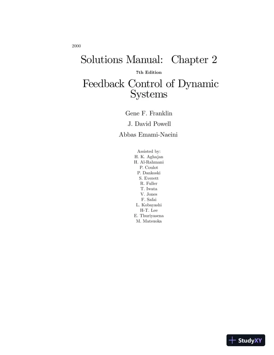 Solution Manual for Feedback Control of Dynamic Systems, 7th Edition, page 13