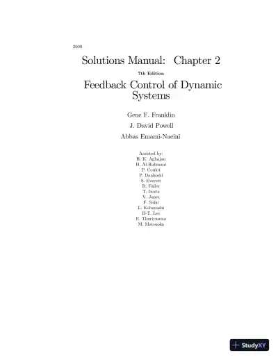 Solution Manual for Feedback Control of Dynamic Systems, 7th Edition - Page 13 preview image