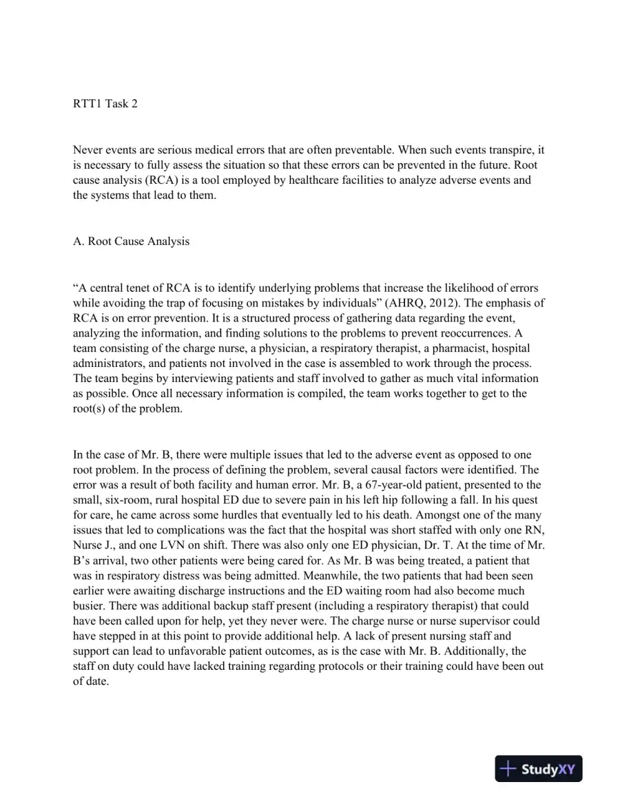 Root Cause Analysis and Quality Improvement in Healthcare: Addressing Never Events, page 3