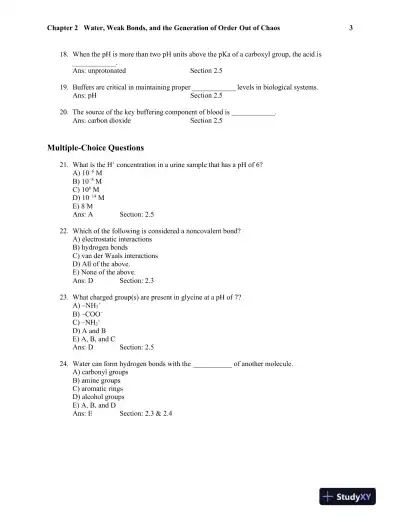 Biochemistry: A Short Course, Second Edition Test Bank - Page 10 preview image