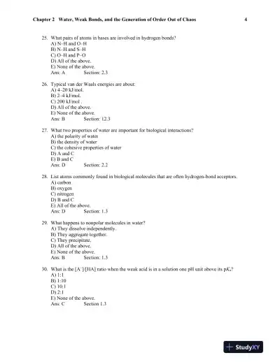 Biochemistry: A Short Course, Second Edition Test Bank - Page 11 preview image