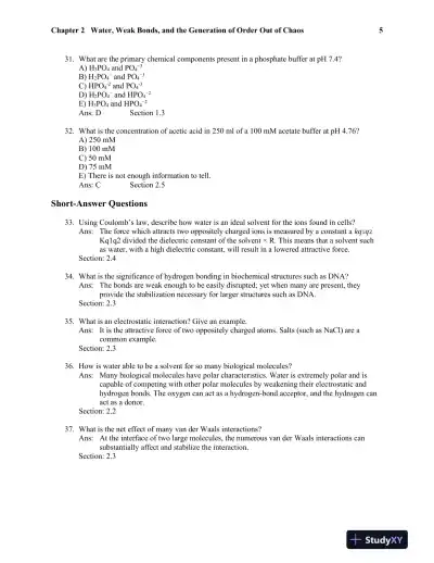 Biochemistry: A Short Course, Second Edition Test Bank - Page 12 preview image