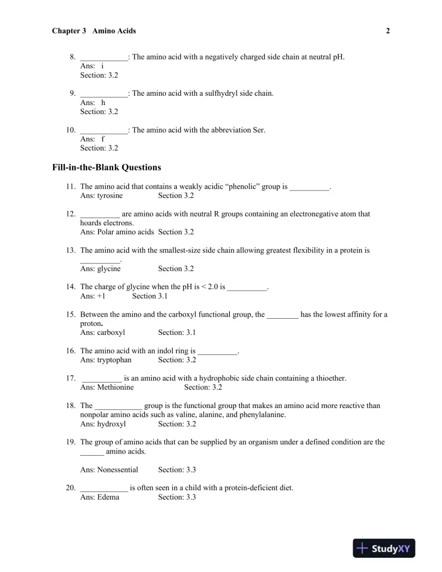 Biochemistry: A Short Course, Second Edition Test Bank, page 15