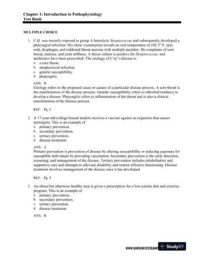 Test Bank For Pathophysiology, 6th Edition - Page 1 preview image