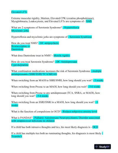 2023 LMR Pharmacology Certification Review Exam With Answers (652 Solved Questions) - Page 14 preview image