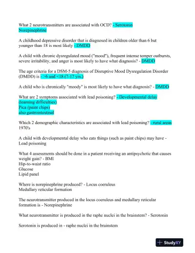 2023 LMR Pharmacology Certification Review Exam With Answers (652 Solved Questions) - Page 15 preview image