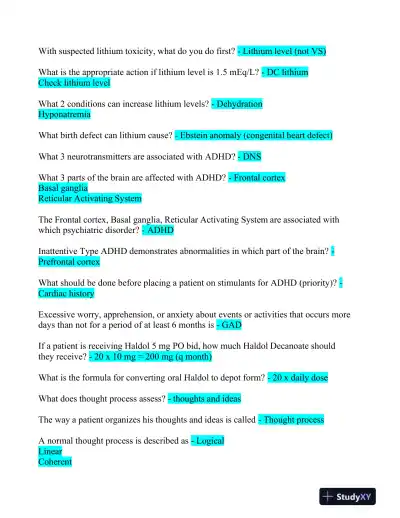 2023 LMR Pharmacology Certification Review Exam With Answers (652 Solved Questions) - Page 7 preview image