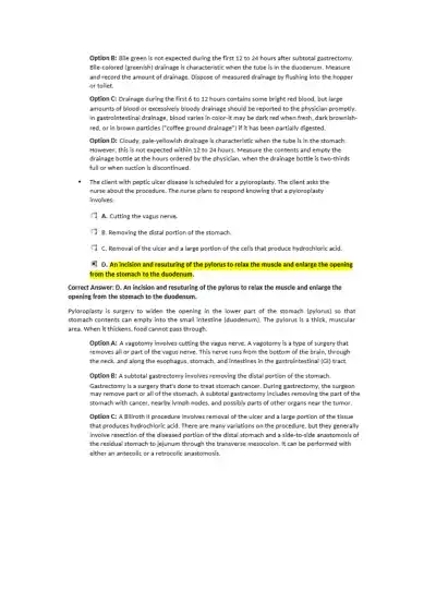 Nclex Gastrointestinal System Disorders Exam - Page 6 preview image