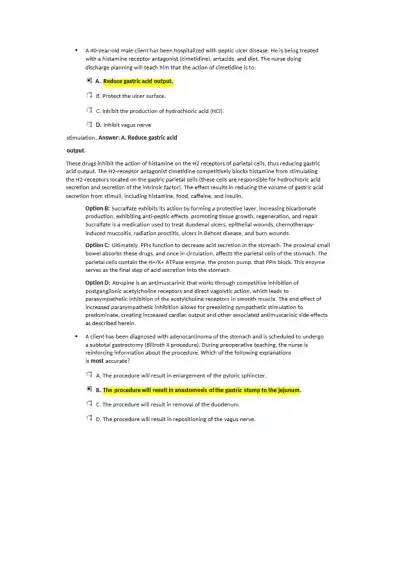 Nclex Gastrointestinal System Disorders Exam - Page 7 preview image
