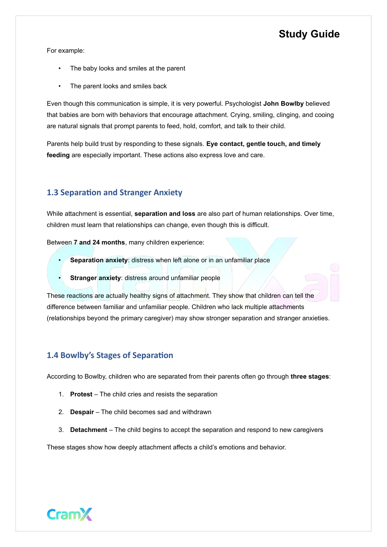 Developmental Psychology - Psychosocial Development Age 0–2 - Page 2 preview image