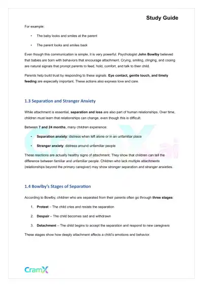 Developmental Psychology - Psychosocial Development Age 0–2 - Page 2 preview image