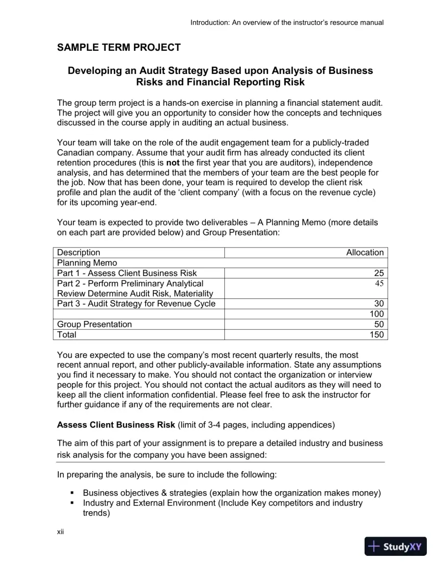 Auditing: The Art And Science Of Assurance Engagements, Fourteenth Canadian Edition Class Notes, page 12