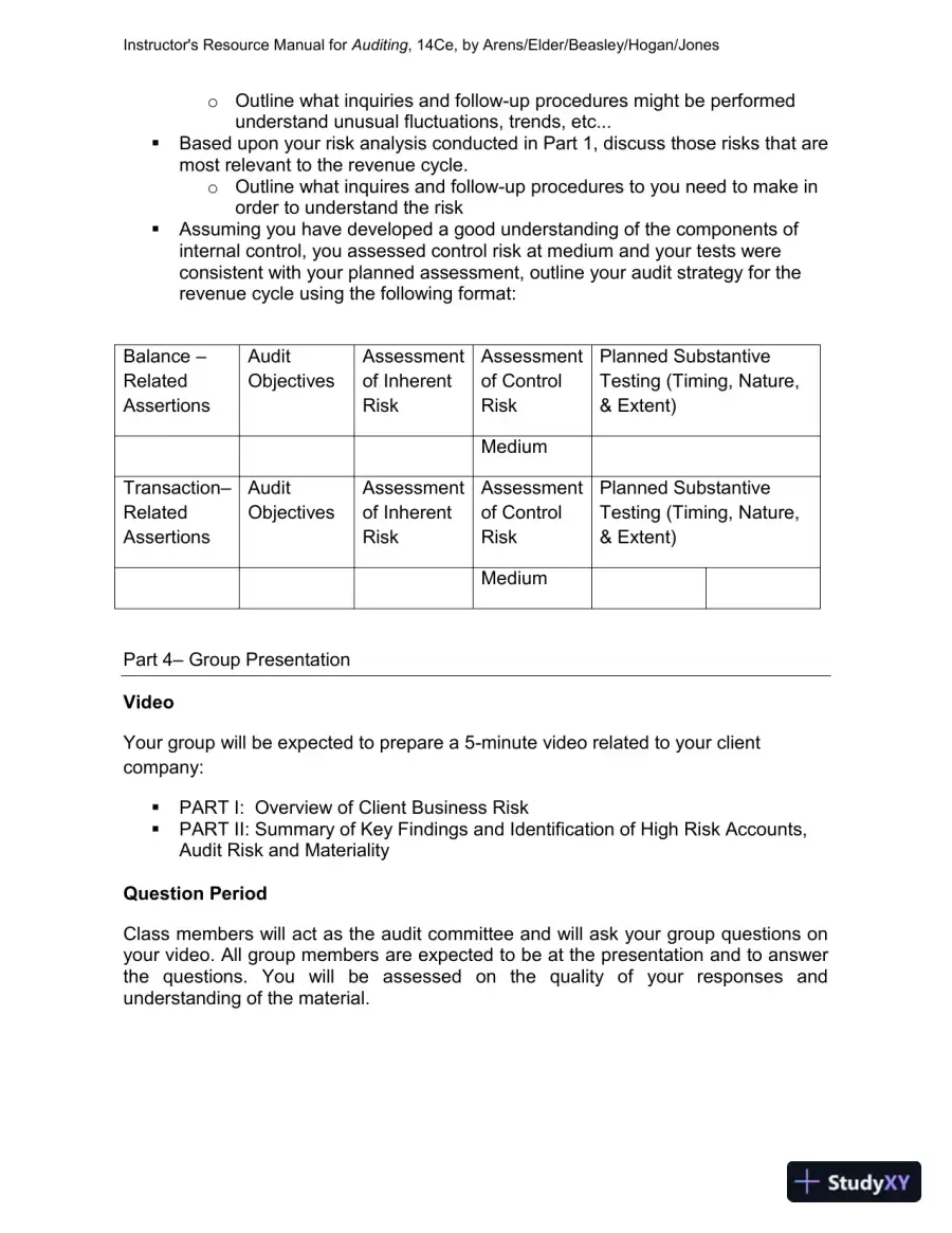 Auditing: The Art And Science Of Assurance Engagements, Fourteenth Canadian Edition Class Notes, page 15