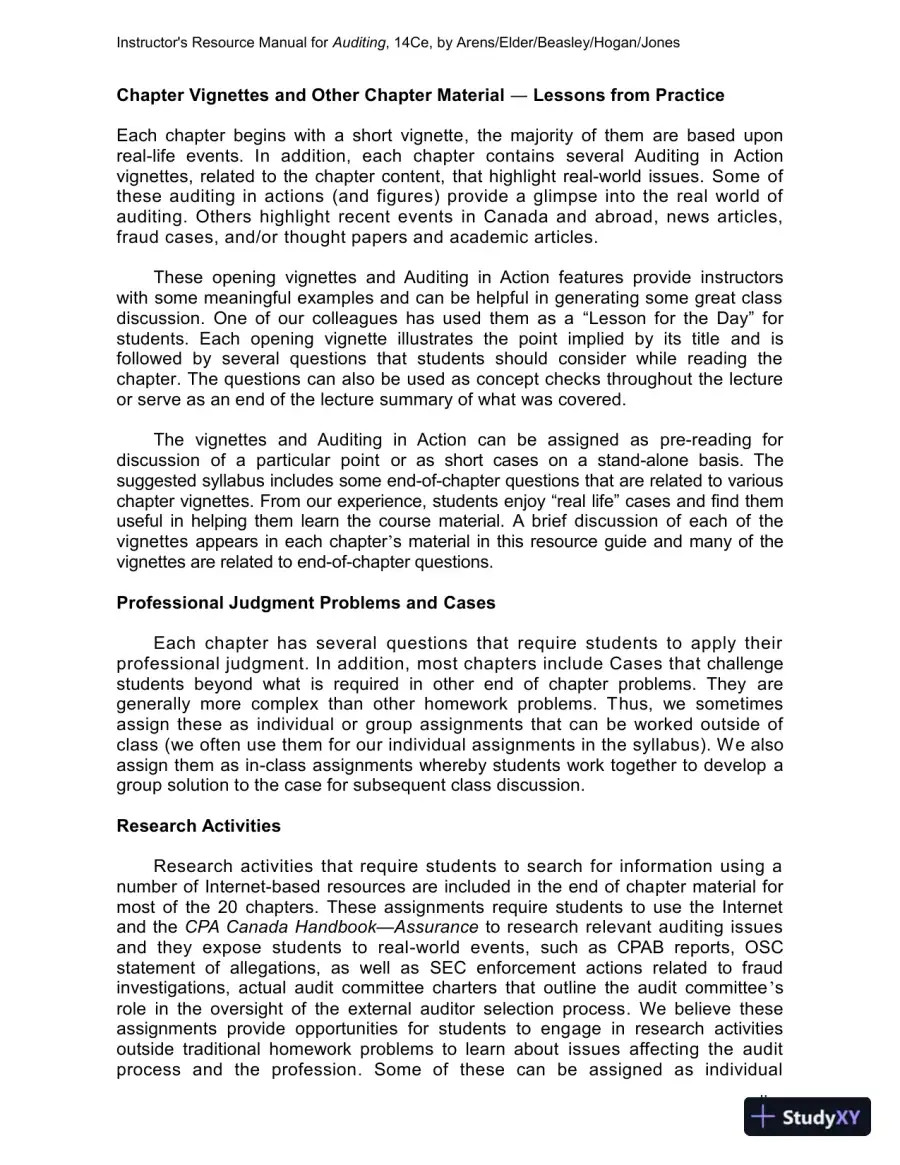 Auditing: The Art And Science Of Assurance Engagements, Fourteenth Canadian Edition Class Notes, page 7