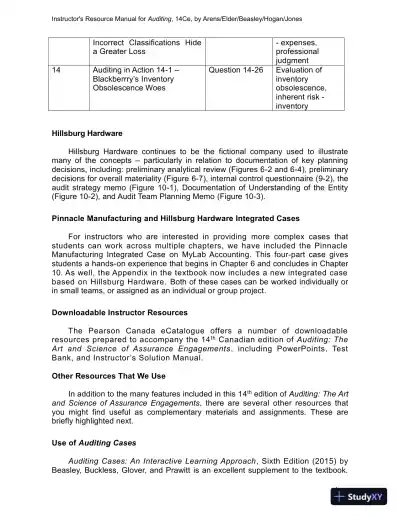 Auditing: The Art And Science Of Assurance Engagements, Fourteenth Canadian Edition Class Notes - Page 9 preview image