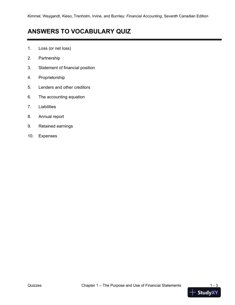 Class Notes for Financial Accounting: Tools for Business Decision-Making, Seventh Canadian Edition, page 11