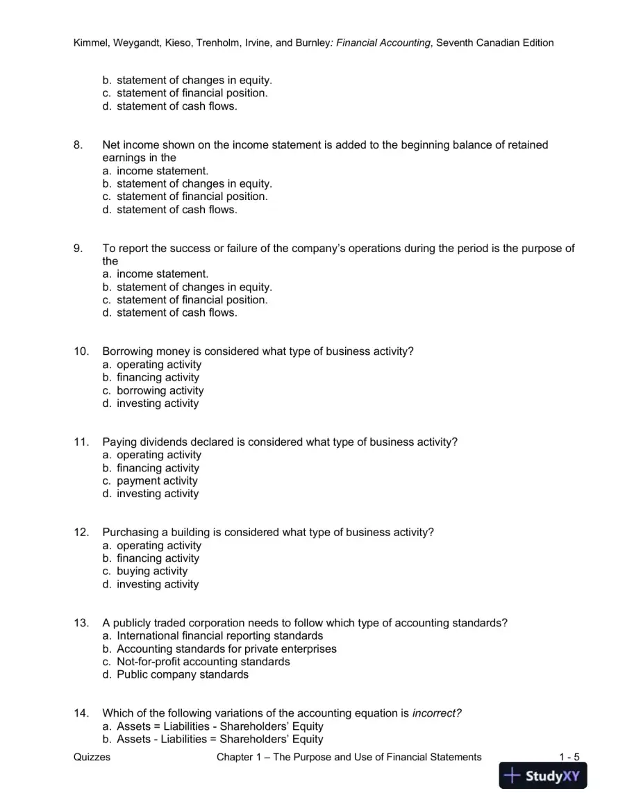 Class Notes for Financial Accounting: Tools for Business Decision-Making, Seventh Canadian Edition, page 13