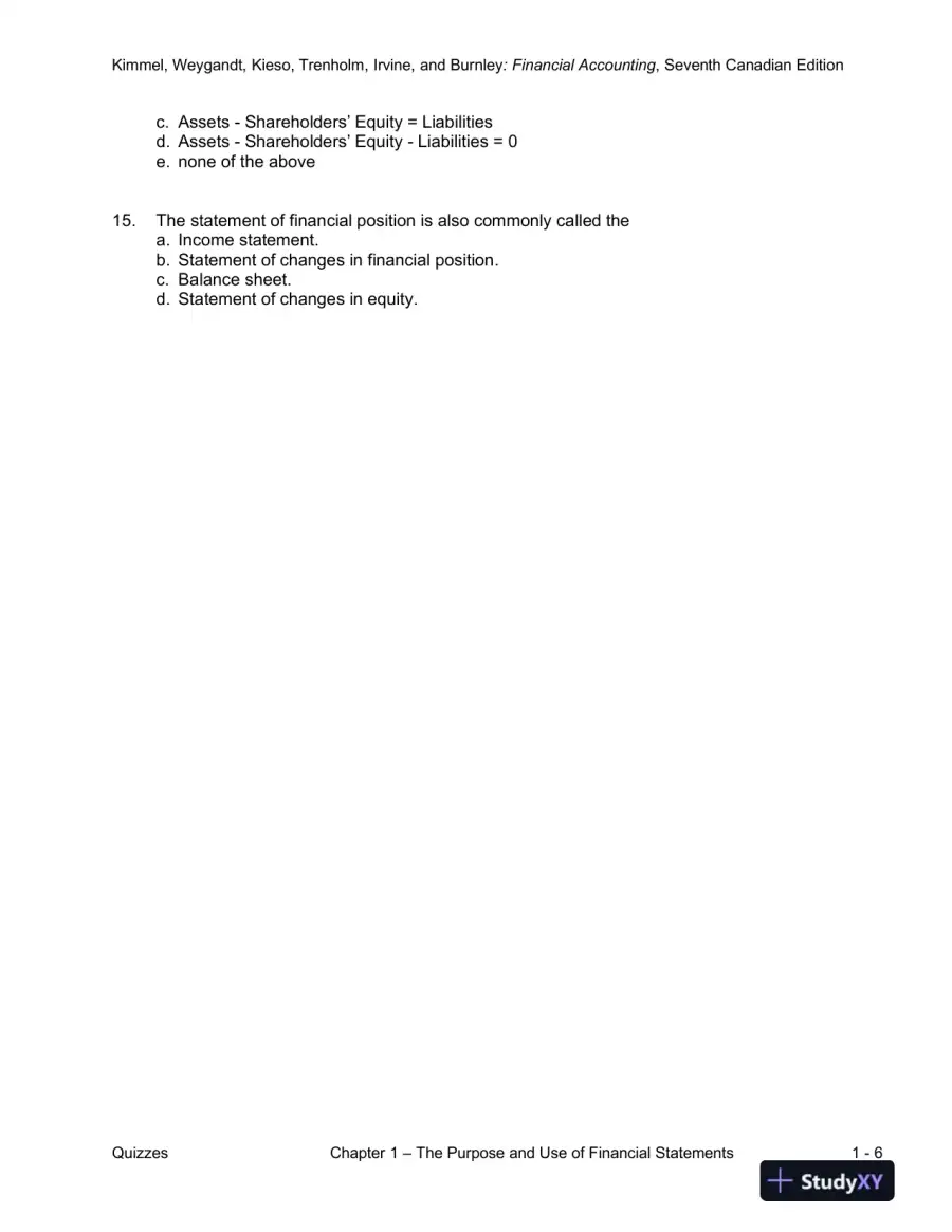 Class Notes for Financial Accounting: Tools for Business Decision-Making, Seventh Canadian Edition, page 14