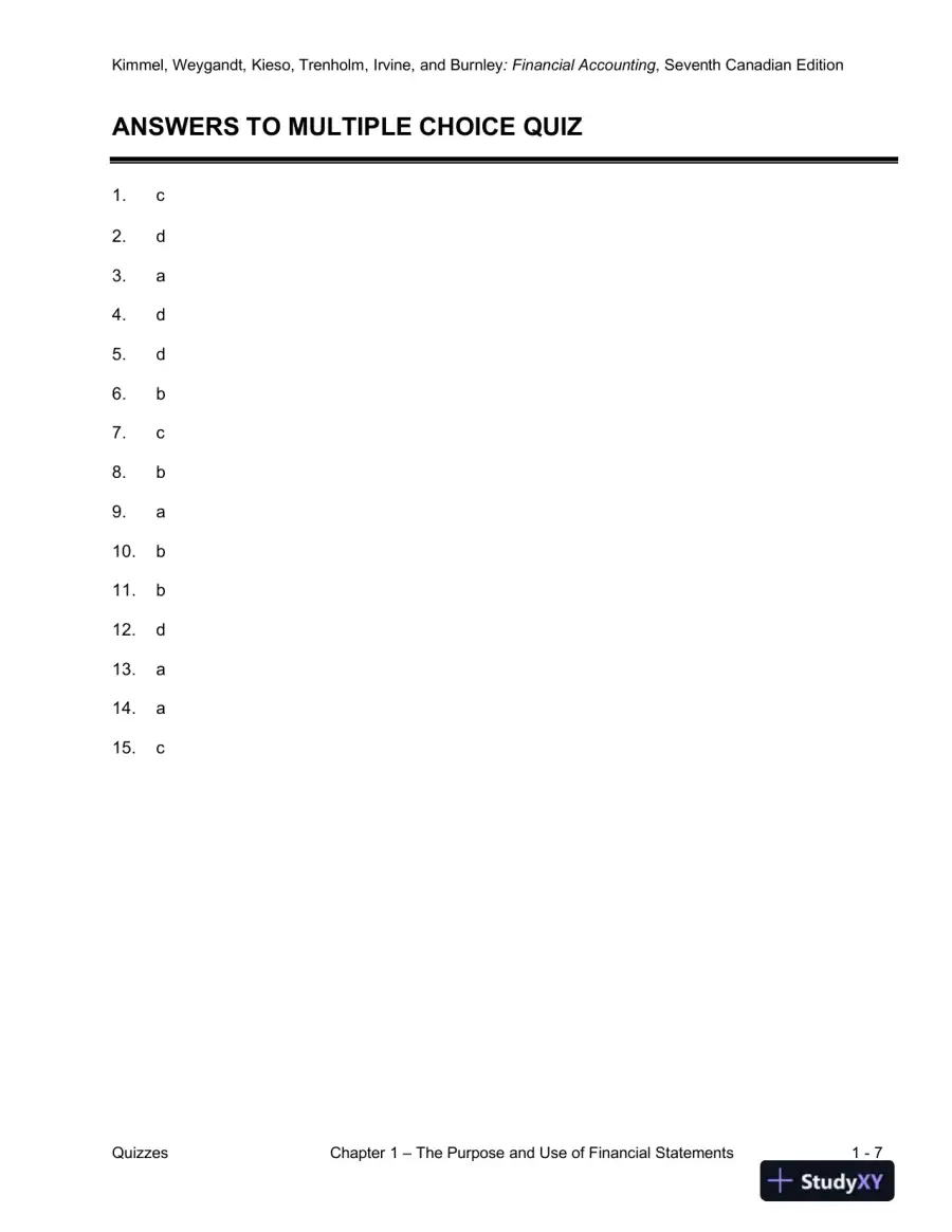 Class Notes for Financial Accounting: Tools for Business Decision-Making, Seventh Canadian Edition, page 15