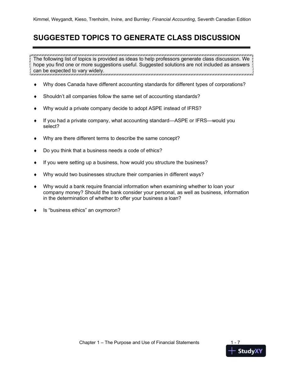 Class Notes for Financial Accounting: Tools for Business Decision-Making, Seventh Canadian Edition, page 8