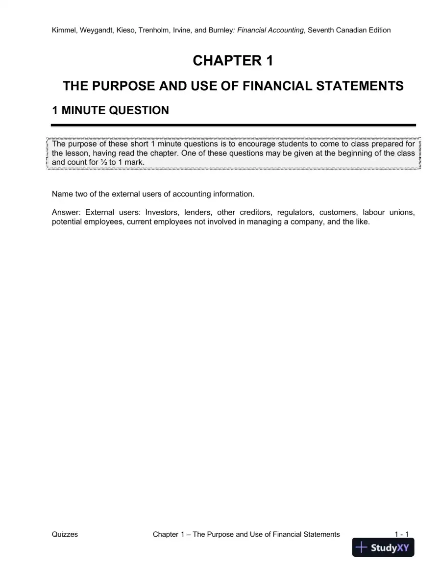 Class Notes for Financial Accounting: Tools for Business Decision-Making, Seventh Canadian Edition, page 9
