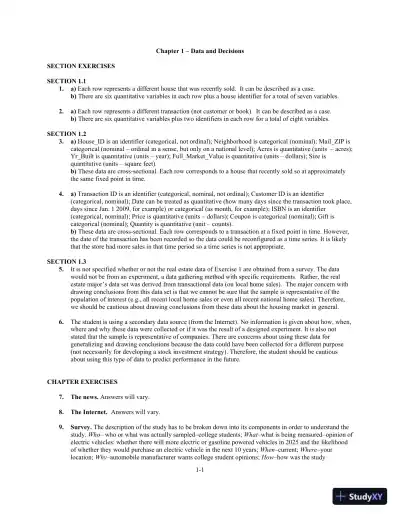 Solution Manual for Business Statistics, 4th Edition - Page 5 preview image