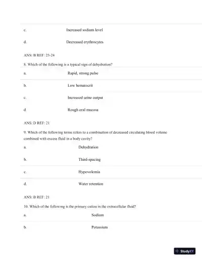 Test Bank for Porth's Essentials of Pathophysiology, 5th Edition (Chapters 1-28) - Page 18 preview image