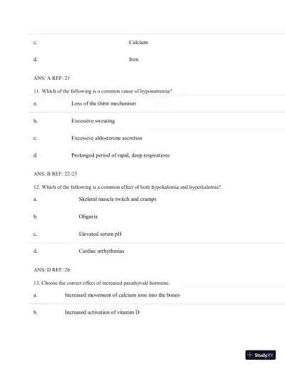Test Bank for Porth's Essentials of Pathophysiology, 5th Edition (Chapters 1-28) - Page 19 preview image