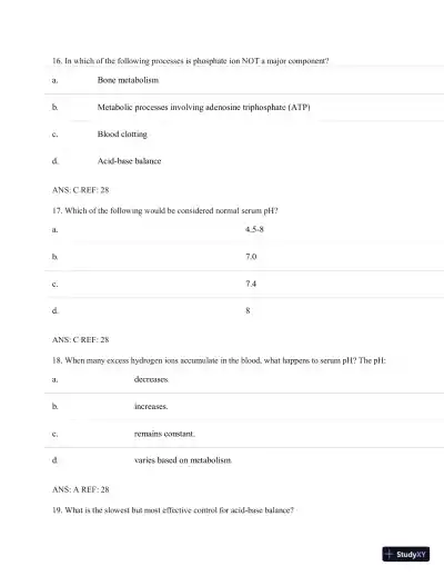 Test Bank for Porth's Essentials of Pathophysiology, 5th Edition (Chapters 1-28) - Page 21 preview image
