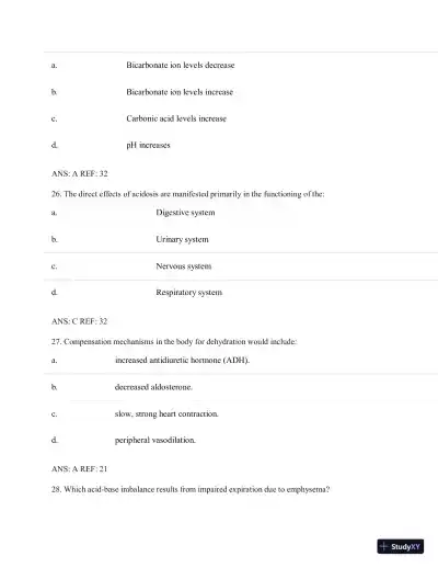 Test Bank for Porth's Essentials of Pathophysiology, 5th Edition (Chapters 1-28) - Page 24 preview image