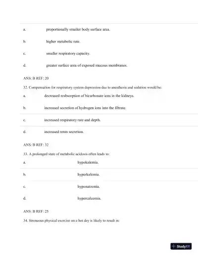 Test Bank for Porth's Essentials of Pathophysiology, 5th Edition (Chapters 1-28) - Page 26 preview image