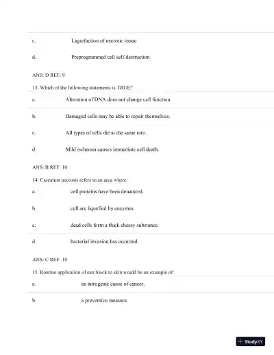 Test Bank for Porth's Essentials of Pathophysiology, 5th Edition (Chapters 1-28) - Page 7 preview image