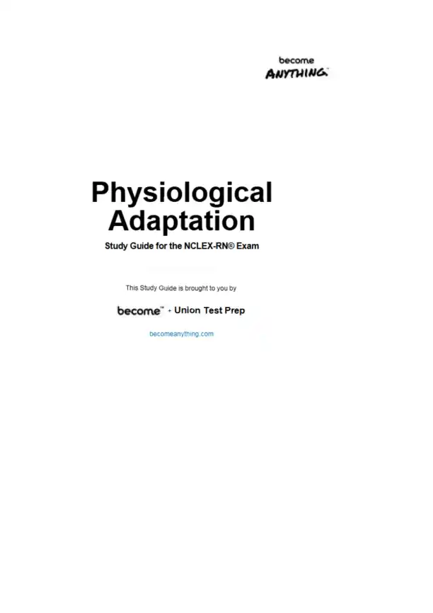 Physiological Adaptation Study Guide for the Nclex - Page 1 preview image