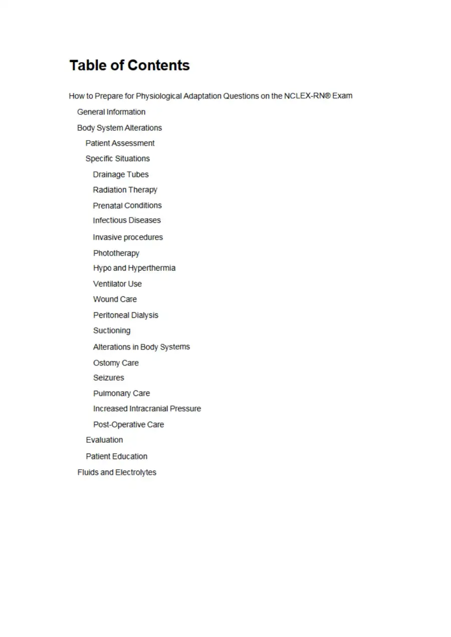 Physiological Adaptation Study Guide for the Nclex, page 3