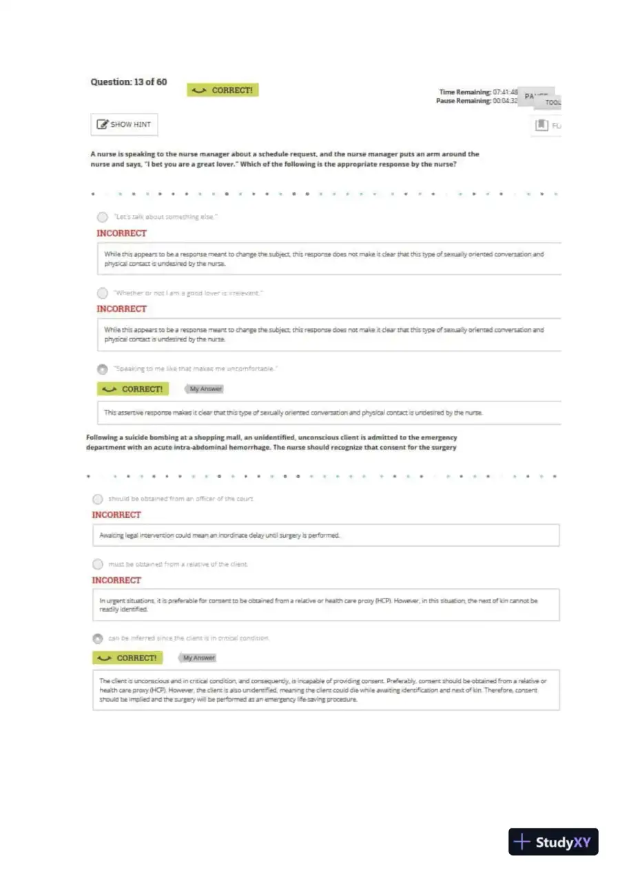 2020 ATI RN Leadership Proctored Exam Version 7 With Answers (60 Solved Questions), page 8