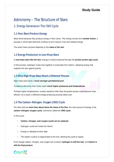 Astronomy - The Structure of Stars - Page 1 preview image