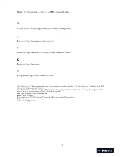 Test Bank For Microbiology Fundamentals: A Clinical Approach, 2nd Edition - Page 10 preview image