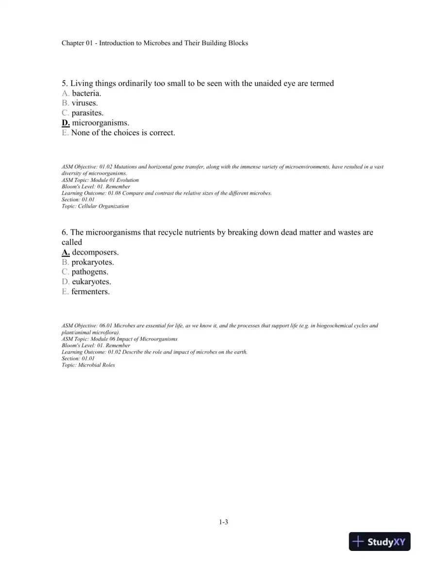 Test Bank For Microbiology Fundamentals: A Clinical Approach, 2nd Edition, page 4