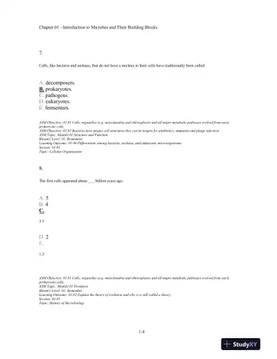 Test Bank For Microbiology Fundamentals: A Clinical Approach, 2nd Edition - Page 5 preview image