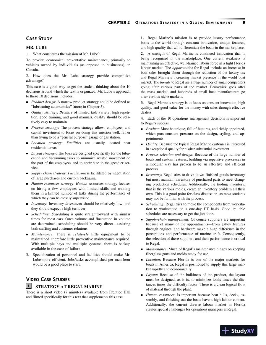 Operations Management: Sustainability and Supply Chain Management, Second Canadian Edition Solution Manual, page 12