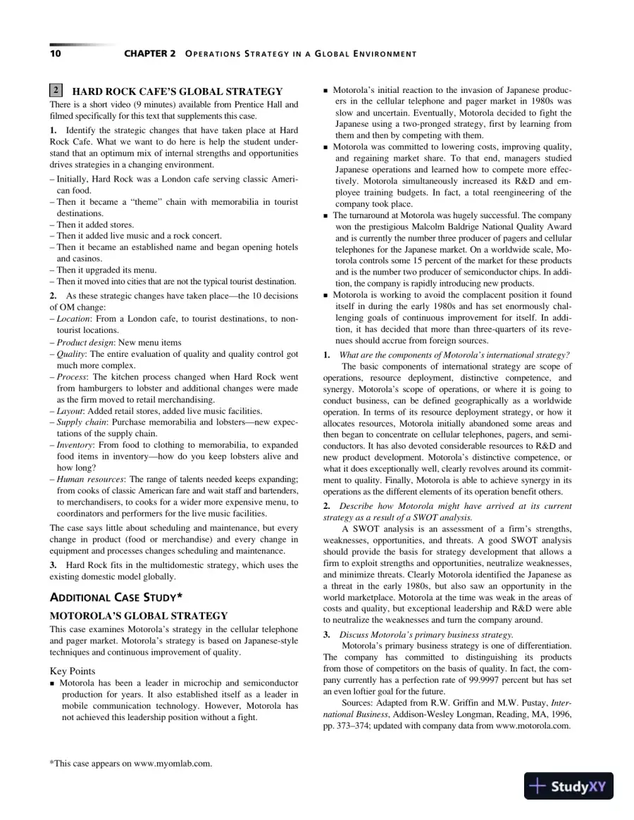 Operations Management: Sustainability and Supply Chain Management, Second Canadian Edition Solution Manual, page 13
