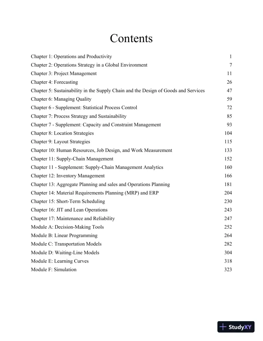 Operations Management: Sustainability and Supply Chain Management, Second Canadian Edition Solution Manual, page 3
