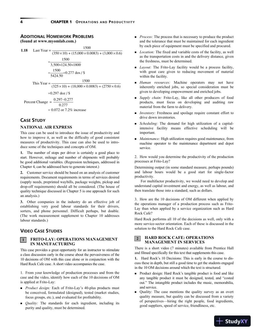 Operations Management: Sustainability and Supply Chain Management, Second Canadian Edition Solution Manual, page 7