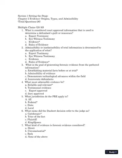 Test Bank For Forensic Science, 4th Edition - Page 10 preview image
